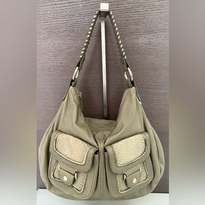 NWOT Aqua Madonna Olive Genuine Leather bag. designer direct!  ☺️